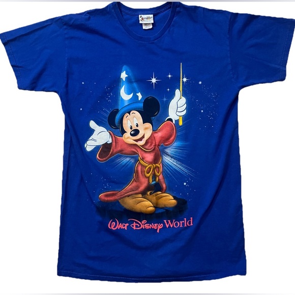 Disney World Other - Vintage Disney World Sleepwear Mickey Fantasia Blue Sleep Shirt Adult One Size